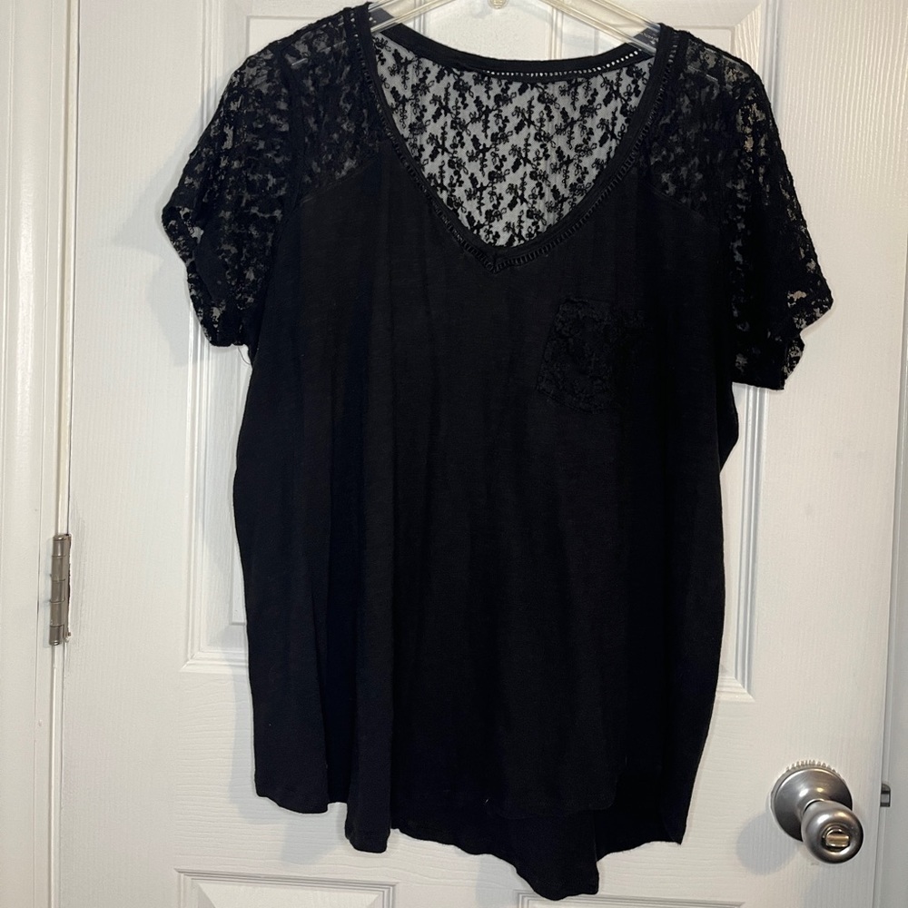Torrid Lace Shoulder Shirt - Picture 2 of 8